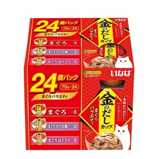 이나바 금빛육수 컵, 참치 버라이어티, 70g, 24개
