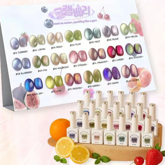 필담 글램베리 컬렉션 20종 자석젤 유리알 네일 매니큐어, 복숭아, 15ml, 1개