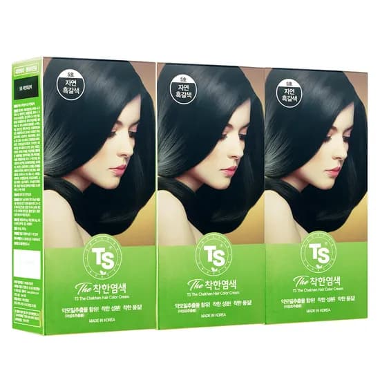 TS 더착한염색 5호 자연흑갈색 120g 3개