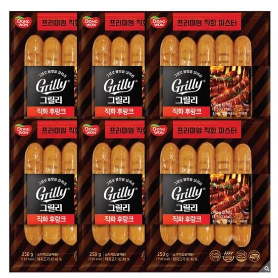 동원F&B 그릴리 직화 후랑크 250g 6개