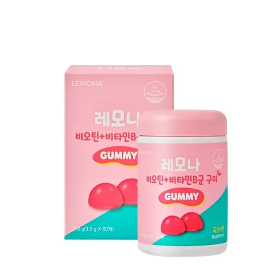 경남제약 레모나 비오틴 비타민B군 구미 3.5g 60구미 1통