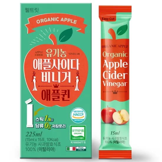 웰트릿 유기농 애플사이다비니거 애플퀸, 15ml, 1박스