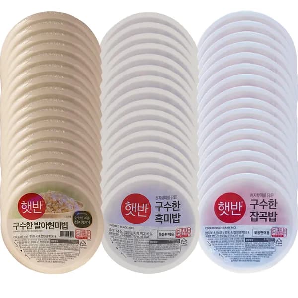 햇반 구수한 발아현미밥 210g 16개 + 구수한 흑미밥 210g 16개 + 구수한 잡곡밥 210g 16개