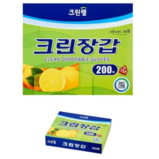 크린랲 크린장갑, 200매, 1개