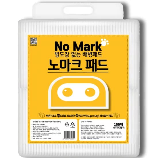 노마크 반려견 강아지 배변패드, 표준형 고흡수, 100매, 1개