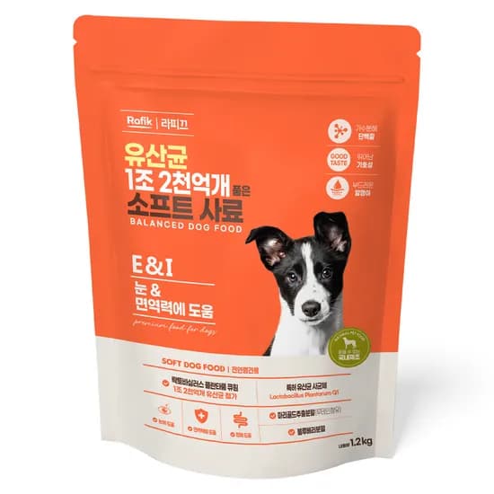 라피끄 강아지 소프트 유산균 사료, 눈물개선/눈건강, 1.2kg, 1개