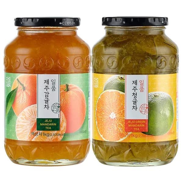 초록원 일품 제주감귤차 + 제주청귤차 1kg 2개입
