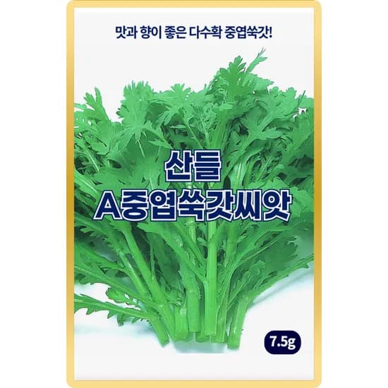 산들마켓 산들 A 중엽 쑥갓 씨앗, 7.5g, 2개