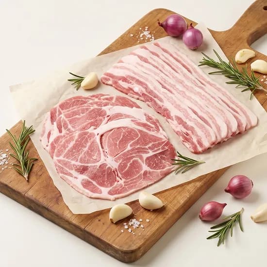 파파네정육점 수입 대패 삼겹살, 1kg, 1개 + 대패 목살, 1kg, 1개