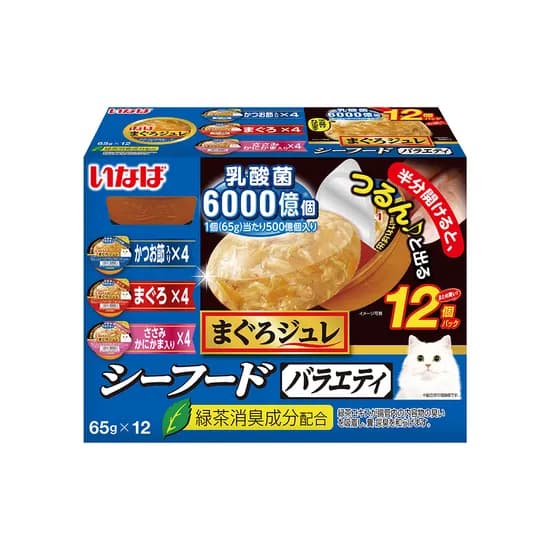 이나바 마구로쥬레 유산균 버라이어티, 해산물 버라이어티, 65g, 12개