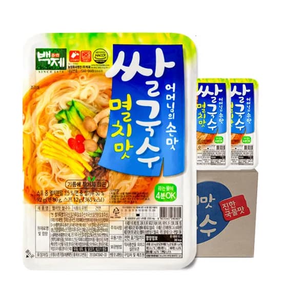 백제 쌀국수, 멸치맛, 92g, 30개