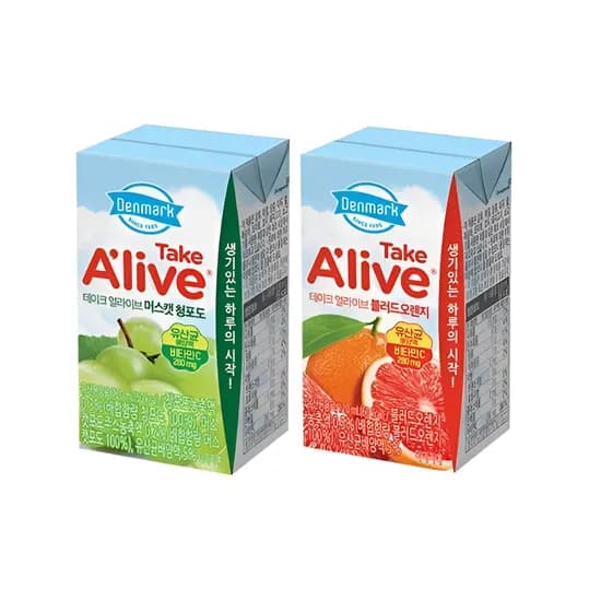 덴마크 테이크 얼라이브 머스캣청포도 120ml 24개 외 블러드오렌지 120ml 24개