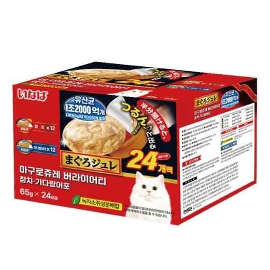 이나바 마구로쥬레 유산균 참치맛 가다랑어맛, 65g, 24개입, 1박스