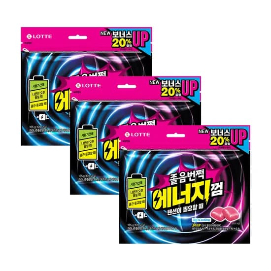 졸음번쩍 에너지껌 리필 105g 3개