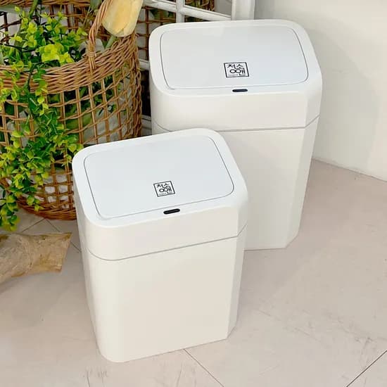 청소앤 스마트 자동센서 휴지통 화이트 12L+16L 세트
