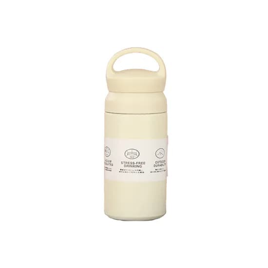 KKAEBIDA 보온 보냉 스텐 트래블 텀블러 고리형 밀크화이트 350ml 1개