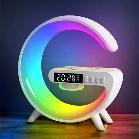 비즈 4in1 무선 충전 무드등 블루투스 스피커, BZ-KW63, 화이트, 1개