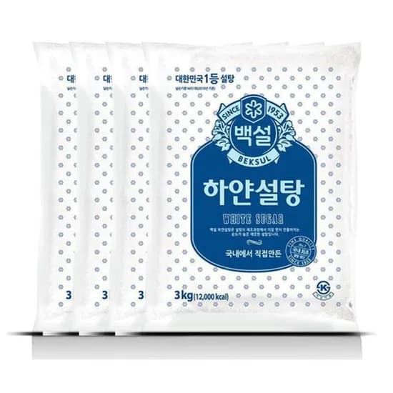 백설 하얀 설탕 3kg 4개