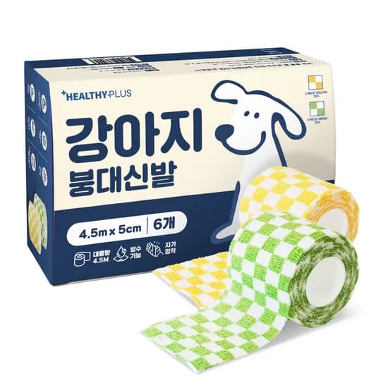 헬씨플러스 강아지 붕대신발, 5cmx4.5m, 6개입, 1개