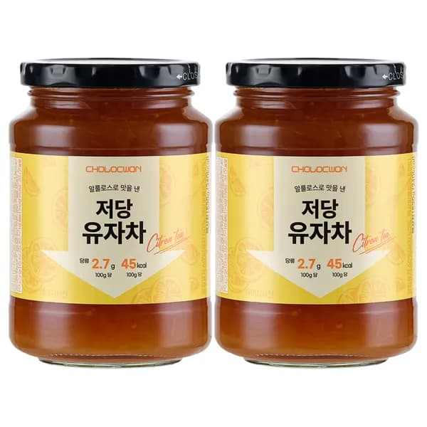 초록원 저당유자차 530g 2개