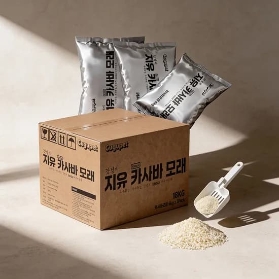 구구펫 프리미엄 카사바 모래, 무향, 6kg, 3개