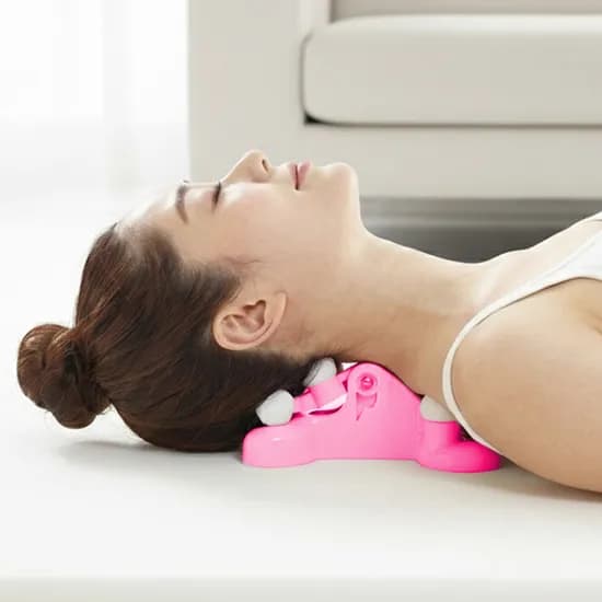 넥퀸 경추 밸런스 목 스트레칭 마사지기 핑크 1개