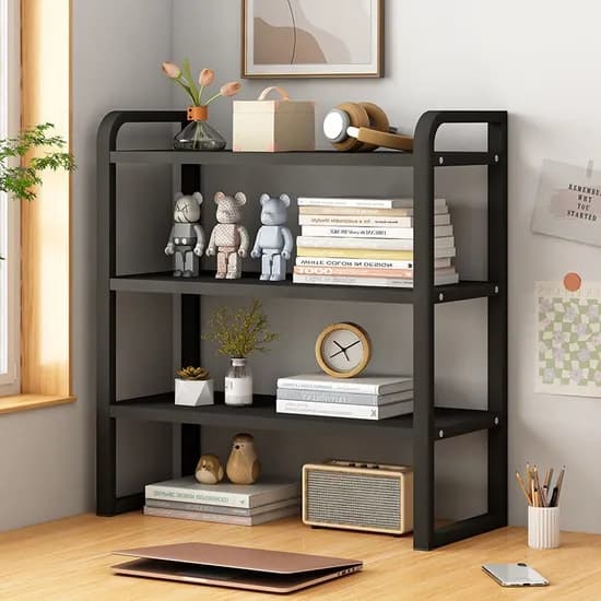 디멘오 미니 선반 소형 스탠드 책상 데스크 정리 고하중 트롤리 다용도 수납, 블랙, 40x20x56cm, 3단