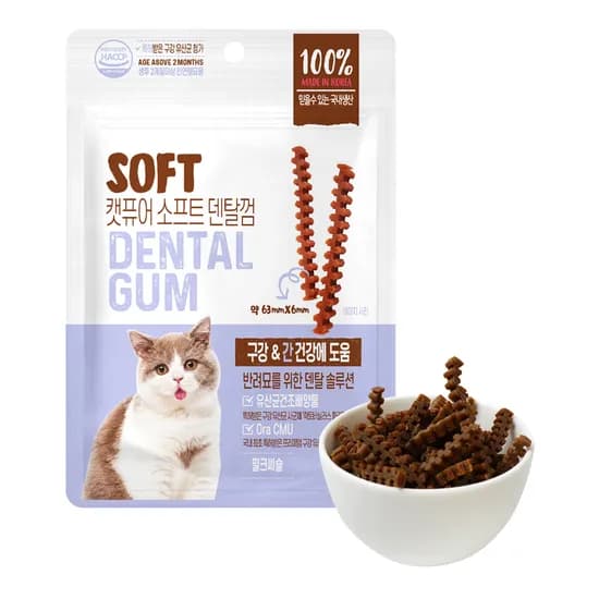 캣퓨어 고양이 소프트 덴탈껌 간 건강에 도움, 20g, 10개, 1개