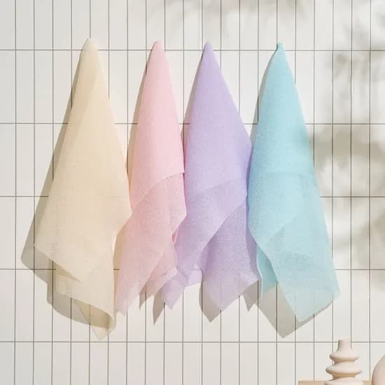 샤바스 매일쓰는 데일리 파스텔 샤워타월 핑크 옐로우 블루 바이올렛 4개
