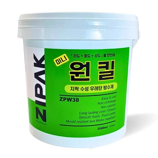 지팍 수성 우레탄 방수제 ZPW38 녹색 2kg 1개