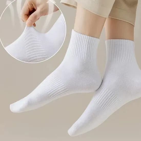 발이 편한 카바 밴딩 중목 양말, 여성용, 화이트, 20켤레