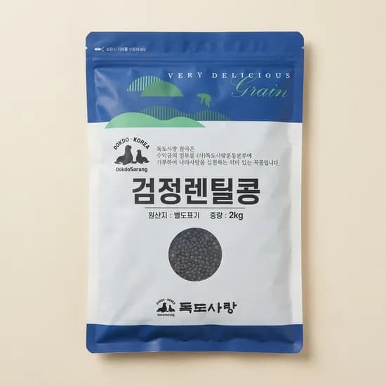 독도사랑 검정 렌틸콩 2kg 1개