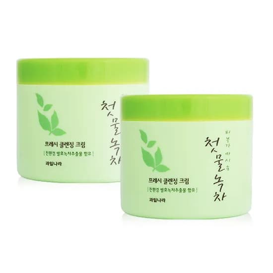 과일나라 첫물녹차 프레시 클렌징 크림 300g 2개