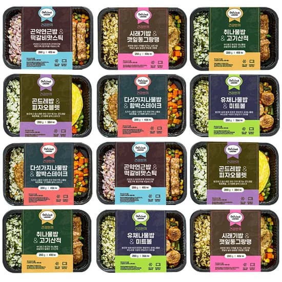 건강한끼 나물밥 도시락 시즌3, 250g, 12팩