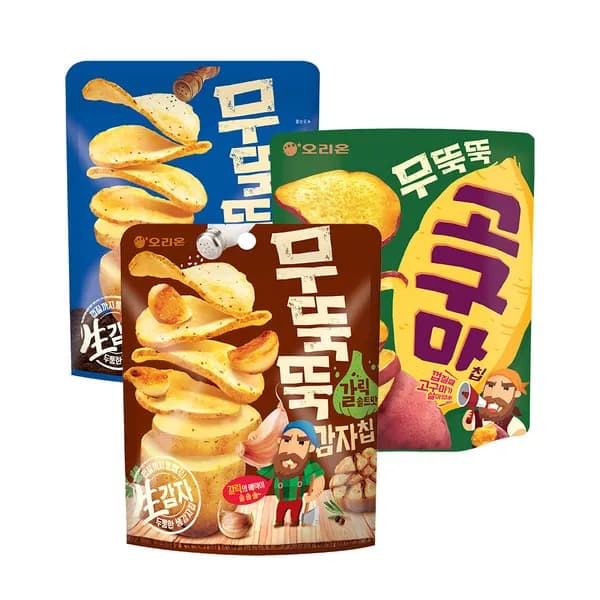 오리온 무뚝뚝감자칩 갈릭솔트 + 통후추소금 + 고구마칩 666g 1세트