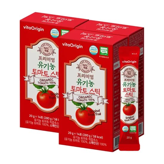 비타오리진 프리미엄 유기농 토마토 스틱 20g 14포 3박스