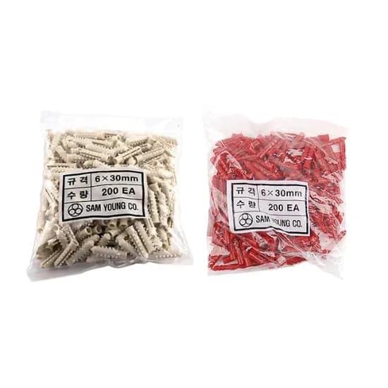 루움마켓 PVC 칼브럭 6X30, 적색, 1개
