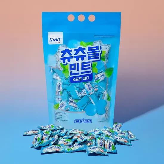 키노 츄츄볼 믹스캔디 과일 믹스 800g 외 민트 800g 1세트