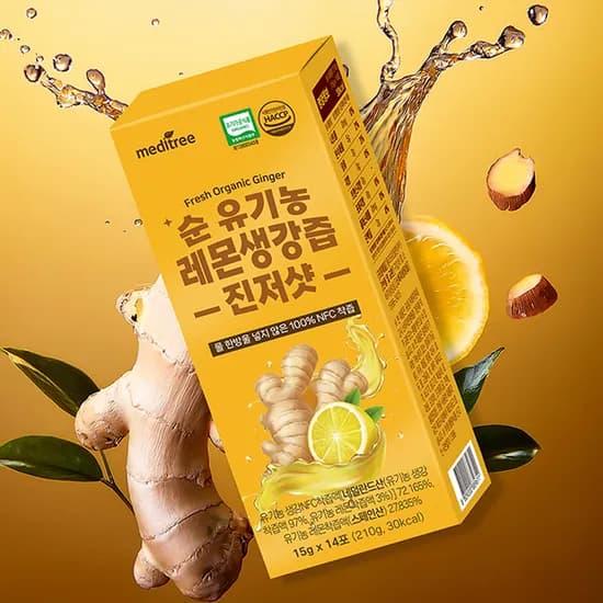 순 유기농 레몬생강즙 진저샷 14포 12박스