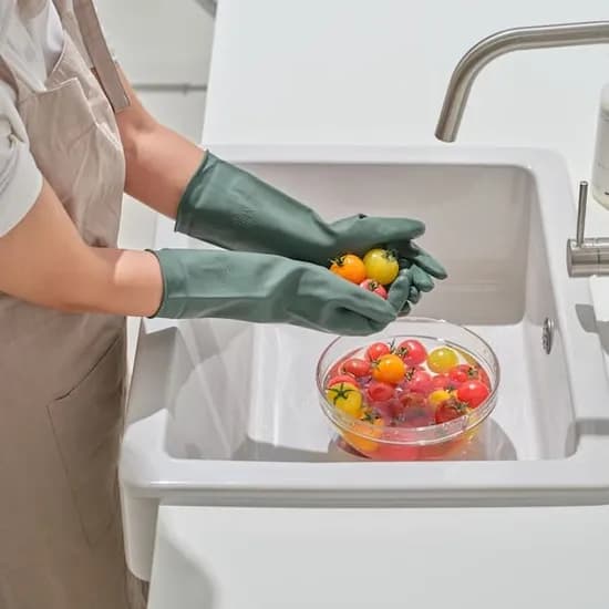 생활공작소 천연 라텍스 고무장갑 일반형, 딥그린, 중(M), 5개