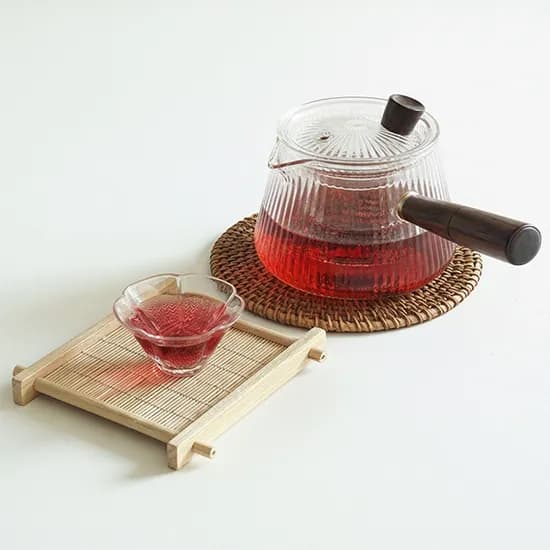 웜쿨러 크리스탈 우드 핸들 티팟 차주전자 세트 400ml 1개