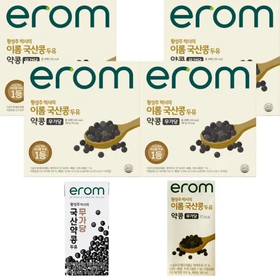 이롬 황성주박사의 무가당 국내산 약콩 두유 190ml 16팩 4박스