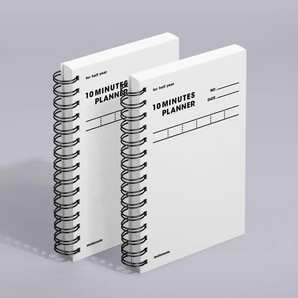 모트모트 텐미닛 플래너 하프이어 화이트2 125x198mm 2권
