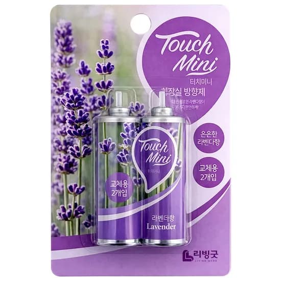리빙굿 터치미니 화장실방향제 교체용 라벤다향 13ml 2개입