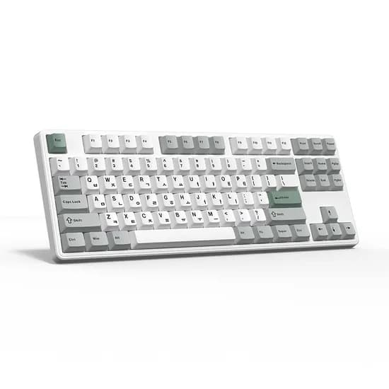 한성컴퓨터 GK797PRO 유무선 기계식 저소음 메탈 화이트 에그스톤 도각 1개