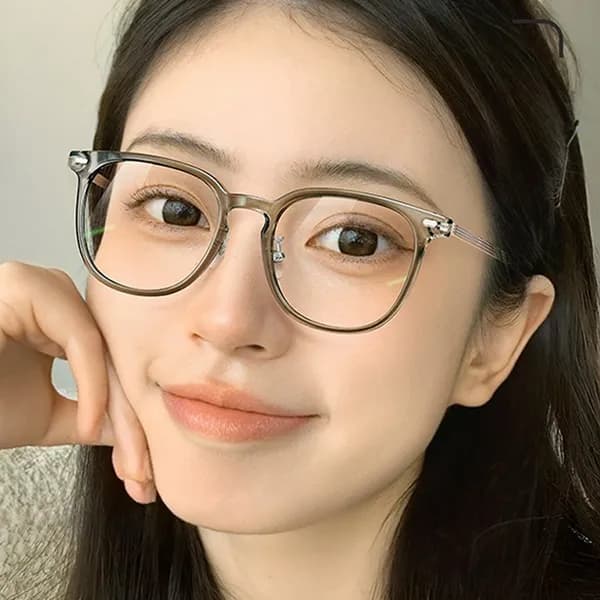 블루라이트 차단 안경 투명 뿔테 브라운