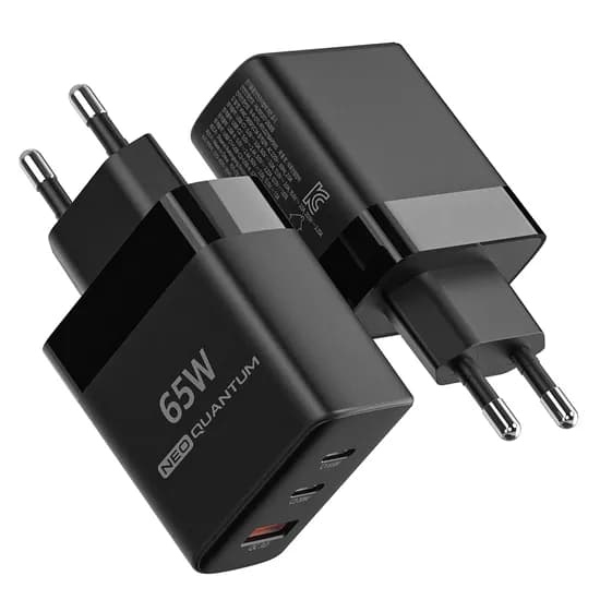 NEO QUANTUM GAN PD 65W 3포트 초고속 충전기, 블랙, 1개