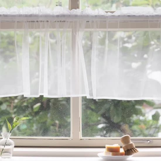 벨라이프 화이트 망사 바란스커튼 플레인 200x38cm