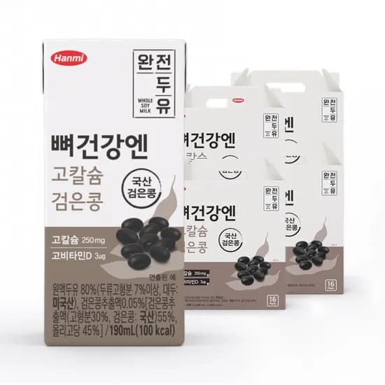 한미 완전두유 뼈건강엔 검은콩 고칼슘 190ml 64팩