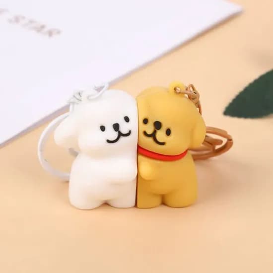 포옹하는 자석 강아지 키링, 1개